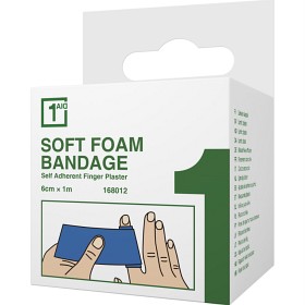 1Aid Soft Foam Bandage Blå 6cm x 1m