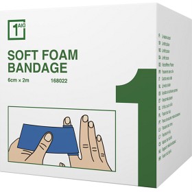 1Aid Soft Foam Bandage Blå 6cm x 2m