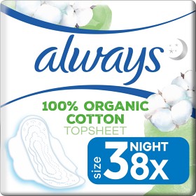Always Cotton Protection Ultra Natt Bind med vinger Str 3, 8 stk-image