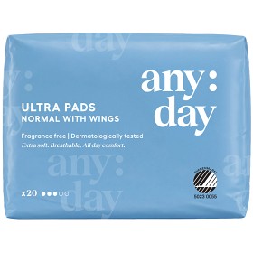 any:day Bind Normal med vinger 20-pack