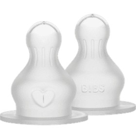 BIBS Baby Bottle Nipple Round Silicone Fast Flow 2-pakning