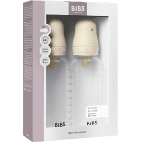 BIBS Baby Bottle Round Latex 2-pack 270 ml Medium Flow Ivory
