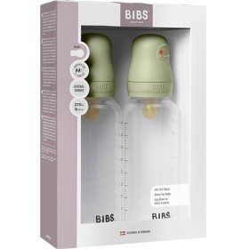 BIBS Baby Bottle Round Latex 2-pack 270 ml Medium Flow, Sage