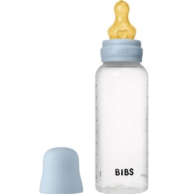 BIBS Baby Bottle Round Latex 270 ml Medium Flow Baby Blue
