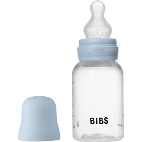 BIBS Baby Bottle Round Silicone 150 ml Slow Flow Baby Blue