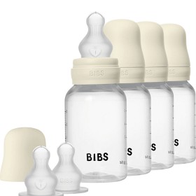BIBS Baby Bottle Round Silicone 4-pack 150 ml, Ivory