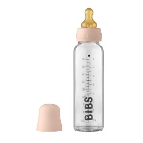 BIBS Baby Glass Bottle Complete Set Latex 225 ml Blush