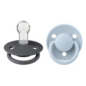 BIBS De Lux 2-pack Silicone Onesize Iron/Baby Blue