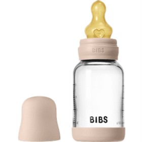 BIBS Glass Baby Bottle Round Latex 120 ml Slow Flow Blush