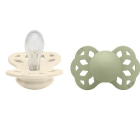 BIBS Infinity 2-pack Silicone Size 1 Symmetrical Ivory/Sage