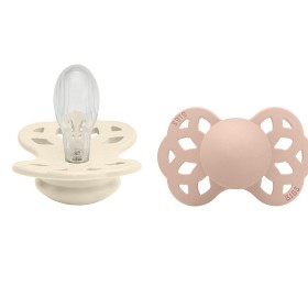 BIBS Infinity 2-pack Silicone Size 2 Symmetrical Ivory/Blush