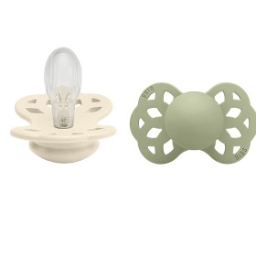 BIBS Infinity 2-pack Silicone Size 2 Symmetrical Ivory/Sage