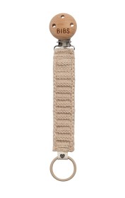 BIBS Pacifier Clip Knitted Vanilla