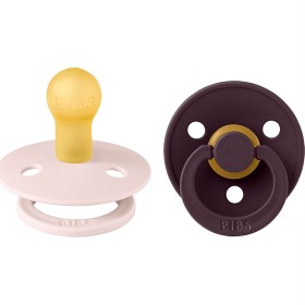 BIBS Pacifier Colour 2 st Latex Size 1 Petal/Plum