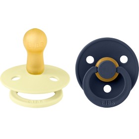 BIBS Pacifier Colour 2 stk Latex Size 2 Luna/Deep space