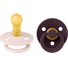 BIBS Pacifier Colour 2 stk Latex Size 2 Petal/Plum