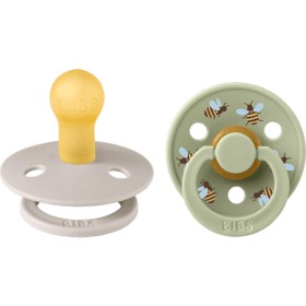 BIBS Pacifier Studio Colour 2-pack Bumblebee Latex Size 1 Mushroom Mix