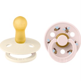 BIBS Pacifier Studio Colour 2-pack Bumblebee Latex Size 2 Ivory Mix