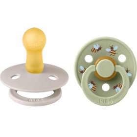 BIBS Pacifier Studio Colour 2-pack Bumblebee Latex Size 2 Mushroom Mix