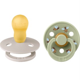 BIBS Pacifier Studio Colour 2-pack Bumblebee Latex Size 3 Mushroom Mix