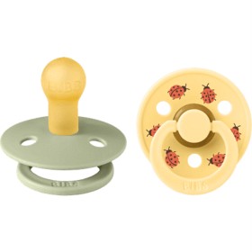 BIBS Pacifier Studio Colour 2-pakning Ladybug Latex Size 1 Sage Mix