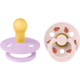 BIBS Pacifier Studio Colour 2-pack Ladybug Latex Size 1 Violet Sky Mix