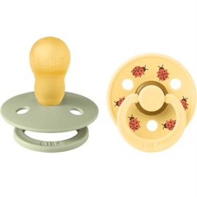 BIBS Pacifier Studio Colour 2-pack Ladybug Latex Size 3 Sage Mix