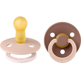 BIBS Pacifier Studio Colour 2 stk Fusion Latex Size 2 Blush Woodchuck Mix