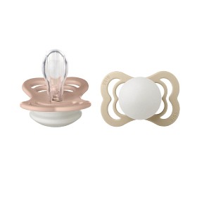 BIBS Supreme 2-pack Silicone Size 1 Blush Glow/Vanilla Glow