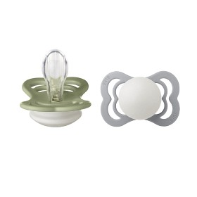 BIBS Supreme 2-pack Silicone Size 1 Sage Glow/Cloud Glow
