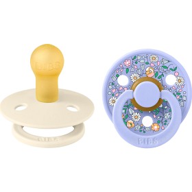 BIBS x Liberty Pacifier Colour 2-pack Chloe Meadow Latex Size 1, Ivory Mix