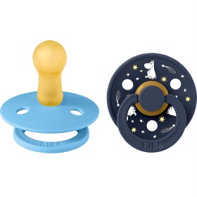 Bibs x Moomin Pacifier Colour 2-pack Good Night Latex Size 2, Breeze Mix