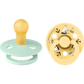 Bibs x Moomin Pacifier Colour 2-pack Sailing Latex Size 1, Nordic Mint Mix