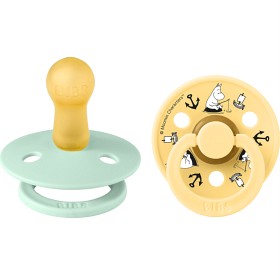 Bibs x Moomin Pacifier Colour 2-pack Sailing Latex Size 2, Nordic Mint Mix
