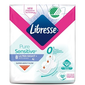 Libresse Pure Sensitive Ultra Goodnight+ Wing 8 stk-image