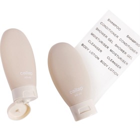 Cailap Reiseflasker tuber, beige, 2 stk