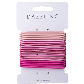 Dazzling Hårstrikker rosa tynne 18-pack