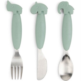 Done by Deer Easy-Grip Cutlery Set Deer Friends, Green