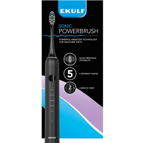 Ekulf Sonic Powerbrush eltannbørste Black