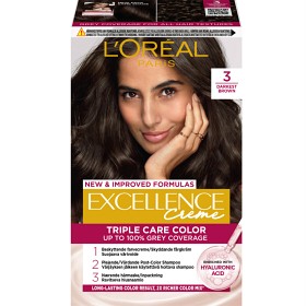 L'Oréal Paris Excellence Crème permanent hårfarge 3 Darkest Brown