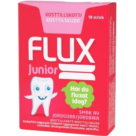 Flux Junior tyggegummi Jordbær 18 stk