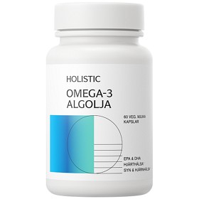 Holistic Omega-3 Vegan Algeolje 60 vegetabilske myke kapsler