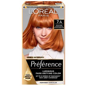 L'Oréal Paris Préférence Permanent hårfarge for alle hårtyper 7.4 Mango Copper