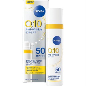 NIVEA Dagkrem Q10 Anti-Wrinkle Expert Daily UV Fluid SPF50, 40 ml