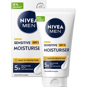 NIVEA MEN Ansiktskrem Sensitive Moisturiser SPF15 75 ml