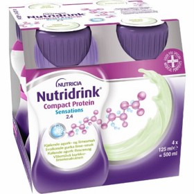 Nutridrink Compact Protein Sensations, avkjølende agurk- og limesmak 4 x 125 ml