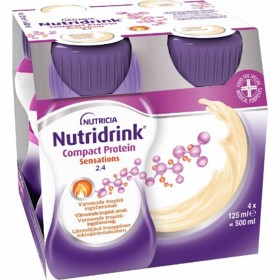 Nutridrink Compact Protein Sensations, varmende tropisk ingefærsmak 4 x 125 ml