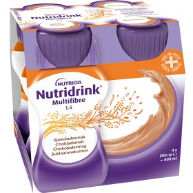 Nutridrink MultiFibre Sjokoladesmak 4 x 200 ml