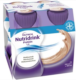 Nutridrink Protein Mocca, energi- og proteinrikt kosttilskudd 4 x 200 ml