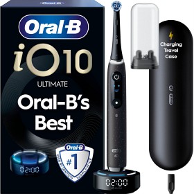 Oral-B iO10 Eltannbørste Svart, 1 tannbørstehode, reiseetui med lader-image